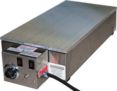 Valad Electric Heating - 24" Long x 12 Wide x 6" High, 220 Volt Hot Plate - 100 to 550°F, 1 Burner, Aluminum Plate, 2000 Watt, 9.2 Amps, 304 Stainless Steel Base - Exact Tooling