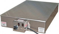 Valad Electric Heating - 24" Long x 24 Wide x 7" High, 220 Volt Hot Plate - 100 to 550°F, 1 Burner, Aluminum Plate, 2500 Watt, 11.4 Amps, 304 Stainless Steel Base - Exact Tooling