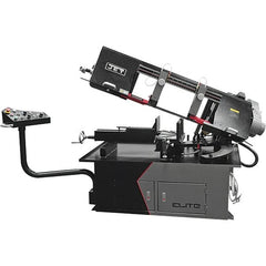 Jet - 10 x 17" Max Capacity, Semi-Automatic Variable Speed Pulley Horizontal Bandsaw - 50 to 275 SFPM Blade Speed, 230/460 Volts, 2 hp, 3 Phase - Exact Tooling