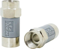 Ideal - Straight, F Type Compression Coaxial Connector - Compatible with RG6, Gray Housing - Exact Tooling