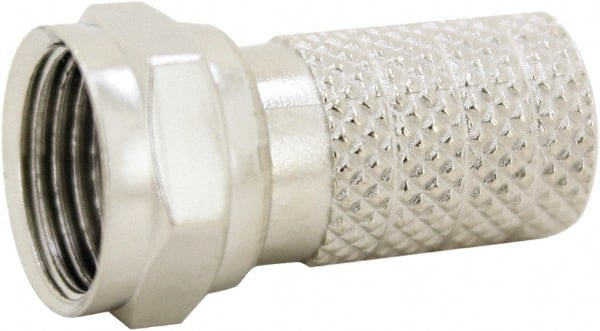 Ideal - Straight, F Type Twist On Coaxial Connector - Compatible with RG6, Brass Contact, Brass Body - Exact Tooling