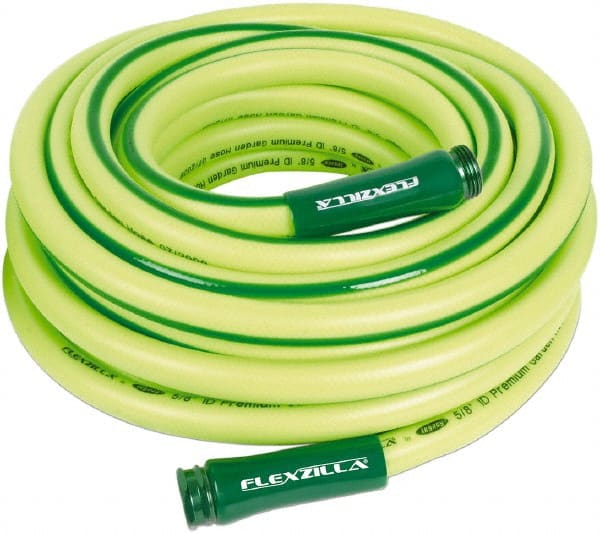 Legacy - 75' Long Garden Hose - 5/8" Diam, 3/4" GHT, Hybrid Polymer, 150 psi, All Season, Green - Exact Tooling