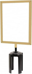 Tensator - 11" High x 7" Long x 7/8" Wide Barrier Sign Frame - Steel, Bright Finish, Bright Gold, Use with Tensabarrier - Exact Tooling