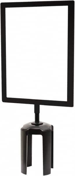 Tensator - 11" High x 7" Long x 7/8" Wide Barrier Sign Frame - Steel, Black Powdercoat Finish, Black, Use with Tensabarrier - Exact Tooling