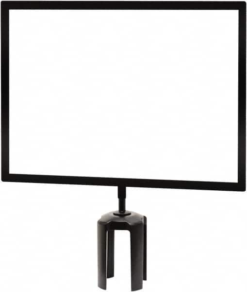 Tensator - 14" High x 11" Long x 7/8" Wide Barrier Sign Frame - Steel, Black Powdercoat Finish, Bright Gold, Use with Tensabarrier - Exact Tooling