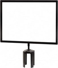 Tensator - 14" High x 11" Long x 7/8" Wide Barrier Sign Frame - Steel, Black Powdercoat Finish, Bright Gold, Use with Tensabarrier - Exact Tooling