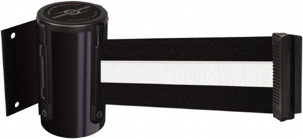 Tensator - 4" High x 2" Long x 3" Wide Barricade Tape Dispenser - Steel, Black Powdercoat Finish, Black, Use with Tensabarrier - Exact Tooling