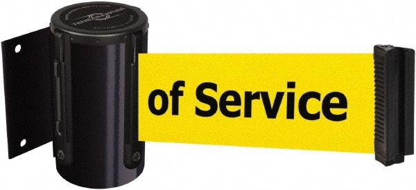 Tensator - 4" High x 2" Long x 3" Wide Barricade Tape Dispenser - Steel, Black Powdercoat Finish, Black, Use with Tensabarrier - Exact Tooling