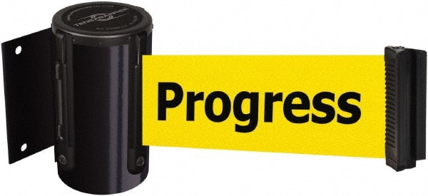 Tensator - 4" High x 2" Long x 3" Wide Barricade Tape Dispenser - Steel, Black Powdercoat Finish, Black, Use with Tensabarrier - Exact Tooling