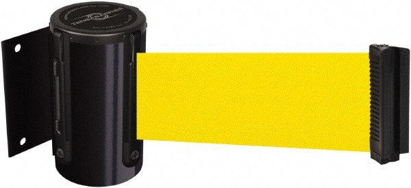 Tensator - 4" High x 2" Long x 3" Wide Barricade Tape Dispenser - Steel, Black Powdercoat Finish, Black, Use with Tensabarrier - Exact Tooling