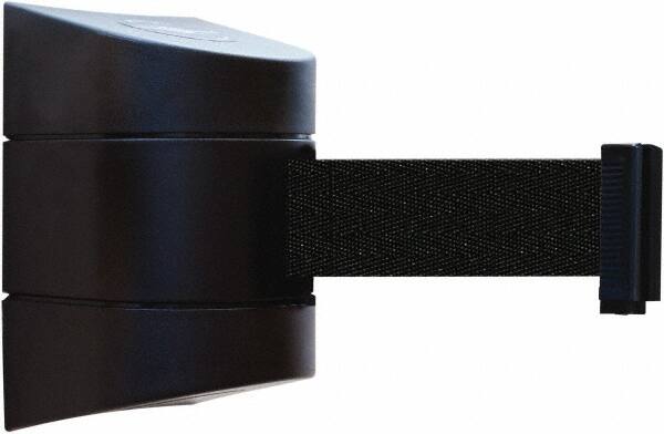 Tensator - 5" High x 3" Long x 3" Wide Barricade Tape Dispenser - Steel, Black Powdercoat Finish, Black, Use with Tensabarrier - Exact Tooling