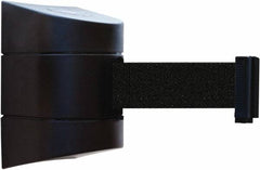 Tensator - 5" High x 3" Long x 3" Wide Barricade Tape Dispenser - Steel, Black Powdercoat Finish, Black, Use with Tensabarrier - Exact Tooling