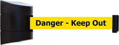 Tensator - 5" High x 3" Long x 3" Wide Barricade Tape Dispenser - Steel, Black Powdercoat Finish, Black, Use with Tensabarrier - Exact Tooling