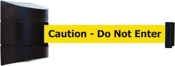 Tensator - 5" High x 3" Long x 3" Wide Barricade Tape Dispenser - Steel, Black Powdercoat Finish, Black, Use with Tensabarrier - Exact Tooling