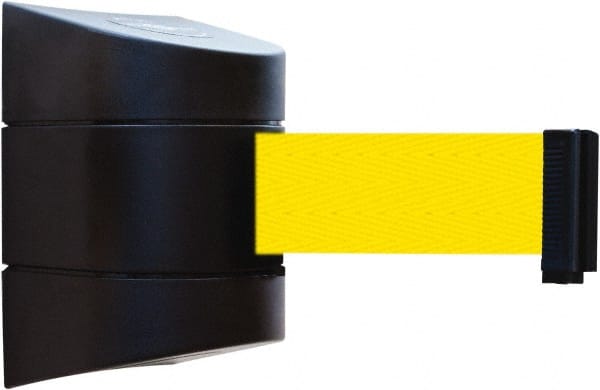 Tensator - 5" High x 3" Long x 3" Wide Barricade Tape Dispenser - Steel, Black Powdercoat Finish, Black, Use with Tensabarrier - Exact Tooling