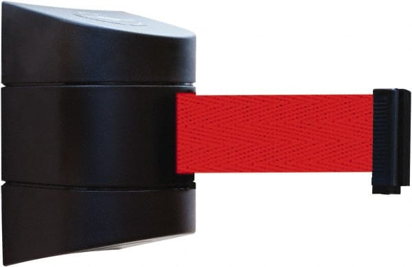 Tensator - 5" High x 3" Long x 3" Wide Barricade Tape Dispenser - Steel, Black Powdercoat Finish, Black, Use with Tensabarrier - Exact Tooling