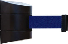 Tensator - 5" High x 3" Long x 3" Wide Barricade Tape Dispenser - Steel, Black Powdercoat Finish, Black, Use with Tensabarrier - Exact Tooling