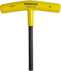 Bondhus - 3/8" Hex, T-Handle Cushion Grip, Hex Key - 6" OAL, Protanium High Torque Steel, Inch System of Measurement - Exact Tooling
