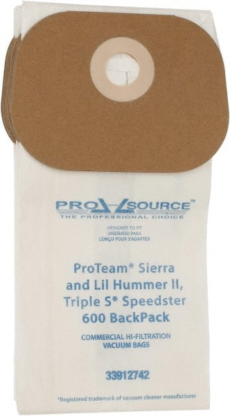 PRO-SOURCE - Meltblown Polypropylene & Paper Vacuum Bag - For ProTeam Sierra & Lil Hummer II (Open top bag), Triple S Speedster 600 Backpack - Exact Tooling