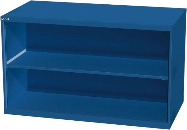 LISTA - 2 Shelf, 33-1/2" High x 56" Wide Bookcase - 28-1/2" Deep, Steel, Blue - Exact Tooling