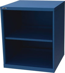LISTA - 2 Shelf, 33-1/2" High x 28" Wide Bookcase - 28-1/2" Deep, Steel, Blue - Exact Tooling