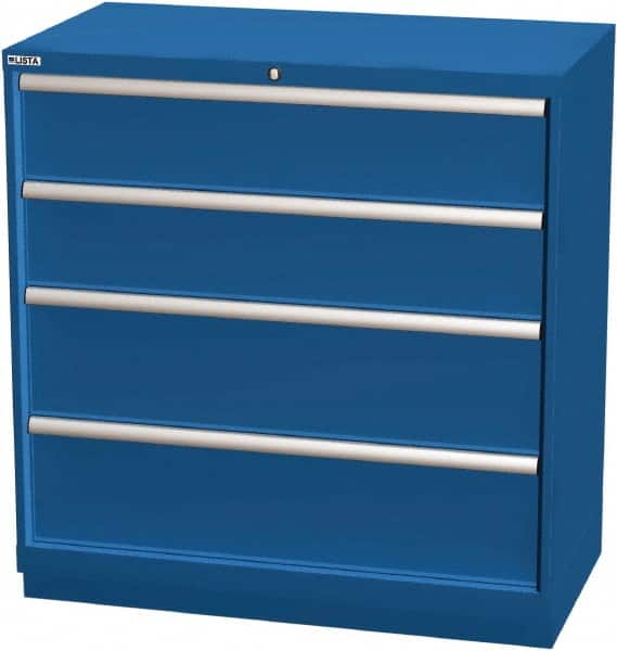 LISTA - 4 Drawer, Modular Storage Cabinet - Steel, 40-1/4" Wide x 22-1/2" Deep x 41-3/4" High, Blue - Exact Tooling