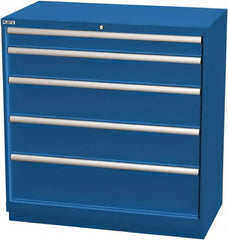 LISTA - 5 Drawer, Modular Storage Cabinet - Steel, 40-1/4" Wide x 22-1/2" Deep x 41-3/4" High, Blue - Exact Tooling