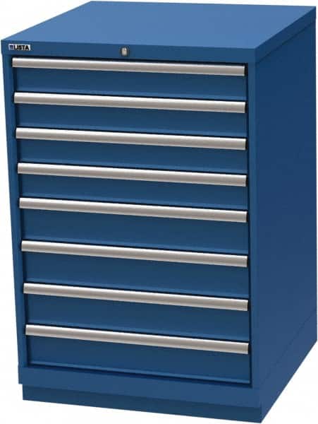 LISTA - 8 Drawer, Modular Storage Cabinet - Steel, 28-1/4" Wide x 28-1/2" Deep x 41-3/4" High, Blue - Exact Tooling