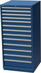 LISTA - 13 Drawer, Modular Storage Cabinet - Steel, 28-1/4" Wide x 28-1/2" Deep x 59-1/2" High, Blue - Exact Tooling