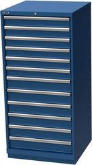 LISTA - 12 Drawer, Modular Storage Cabinet - Steel, 28-1/4" Wide x 28-1/2" Deep x 59-1/2" High, Blue - Exact Tooling
