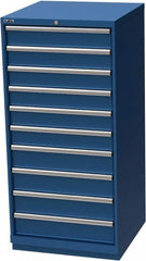 LISTA - 10 Drawer, Modular Storage Cabinet - Steel, 28-1/4" Wide x 28-1/2" Deep x 59-1/2" High, Blue - Exact Tooling