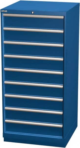 LISTA - 9 Drawer, Modular Storage Cabinet - Steel, 28-1/4" Wide x 28-1/2" Deep x 59-1/2" High, Blue - Exact Tooling