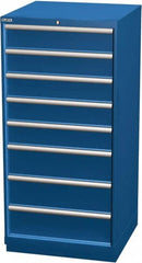 LISTA - 8 Drawer, Modular Storage Cabinet - Steel, 28-1/4" Wide x 28-1/2" Deep x 59-1/2" High, Blue - Exact Tooling