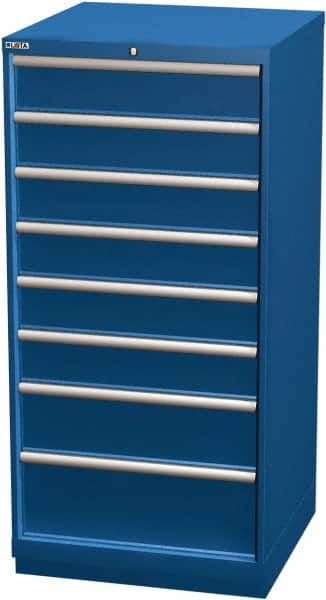 LISTA - 8 Drawer, Modular Storage Cabinet - Steel, 28-1/4" Wide x 28-1/2" Deep x 59-1/2" High, Blue - Exact Tooling