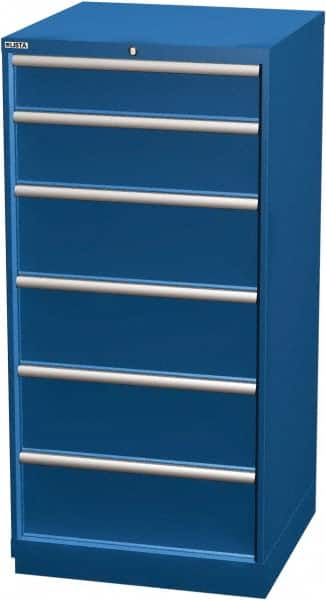 LISTA - 6 Drawer, Modular Storage Cabinet - Steel, 28-1/4" Wide x 28-1/2" Deep x 59-1/2" High, Blue - Exact Tooling