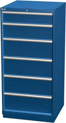 LISTA - 6 Drawer, Modular Storage Cabinet - Steel, 28-1/4" Wide x 28-1/2" Deep x 59-1/2" High, Blue - Exact Tooling