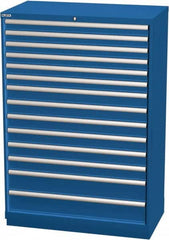 LISTA - 14 Drawer, Modular Storage Cabinet - Steel, 40-1/4" Wide x 22-1/2" Deep x 59-1/2" High, Blue - Exact Tooling
