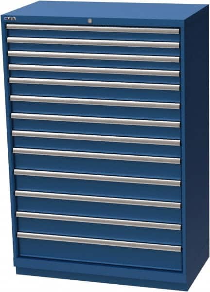 LISTA - 13 Drawer, Modular Storage Cabinet - Steel, 40-1/4" Wide x 22-1/2" Deep x 59-1/2" High, Blue - Exact Tooling
