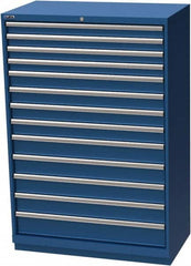 LISTA - 13 Drawer, Modular Storage Cabinet - Steel, 40-1/4" Wide x 22-1/2" Deep x 59-1/2" High, Blue - Exact Tooling