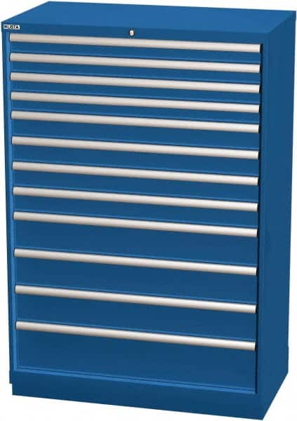 LISTA - 12 Drawer, Modular Storage Cabinet - Steel, 40-1/4" Wide x 22-1/2" Deep x 59-1/2" High, Blue - Exact Tooling