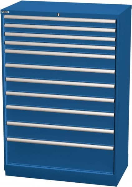 LISTA - 11 Drawer, Modular Storage Cabinet - Steel, 40-1/4" Wide x 22-1/2" Deep x 59-1/2" High, Blue - Exact Tooling