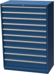 LISTA - 10 Drawer, Modular Storage Cabinet - Steel, 40-1/4" Wide x 22-1/2" Deep x 59-1/2" High, Blue - Exact Tooling
