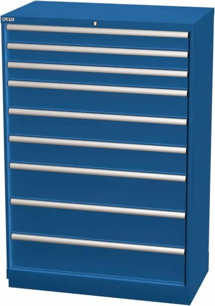 LISTA - 9 Drawer, Modular Storage Cabinet - Steel, 40-1/4" Wide x 22-1/2" Deep x 59-1/2" High, Blue - Exact Tooling