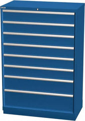 LISTA - 8 Drawer, Modular Storage Cabinet - Steel, 40-1/4" Wide x 22-1/2" Deep x 59-1/2" High, Blue - Exact Tooling
