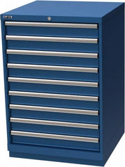 LISTA - 9 Drawer, Modular Storage Cabinet - Steel, 28-1/4" Wide x 28-1/2" Deep x 41-3/4" High, Blue - Exact Tooling