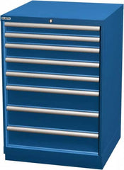 LISTA - 8 Drawer, Modular Storage Cabinet - Steel, 28-1/4" Wide x 28-1/2" Deep x 41-3/4" High, Blue - Exact Tooling