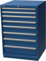 LISTA - 8 Drawer, Modular Storage Cabinet - Steel, 28-1/4" Wide x 28-1/2" Deep x 41-3/4" High, Blue - Exact Tooling