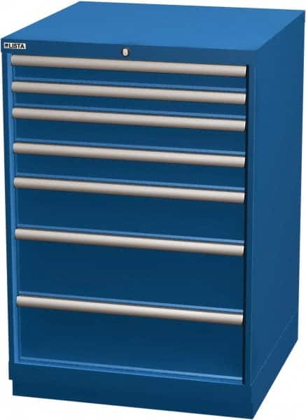LISTA - 7 Drawer, Modular Storage Cabinet - Steel, 28-1/4" Wide x 28-1/2" Deep x 41-3/4" High, Blue - Exact Tooling