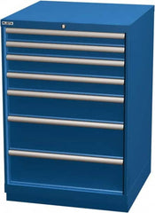 LISTA - 7 Drawer, Modular Storage Cabinet - Steel, 28-1/4" Wide x 28-1/2" Deep x 41-3/4" High, Blue - Exact Tooling