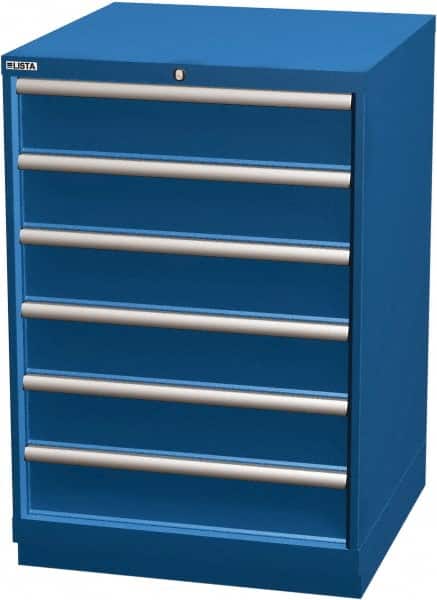 LISTA - 6 Drawer, Modular Storage Cabinet - Steel, 28-1/4" Wide x 28-1/2" Deep x 41-3/4" High, Blue - Exact Tooling